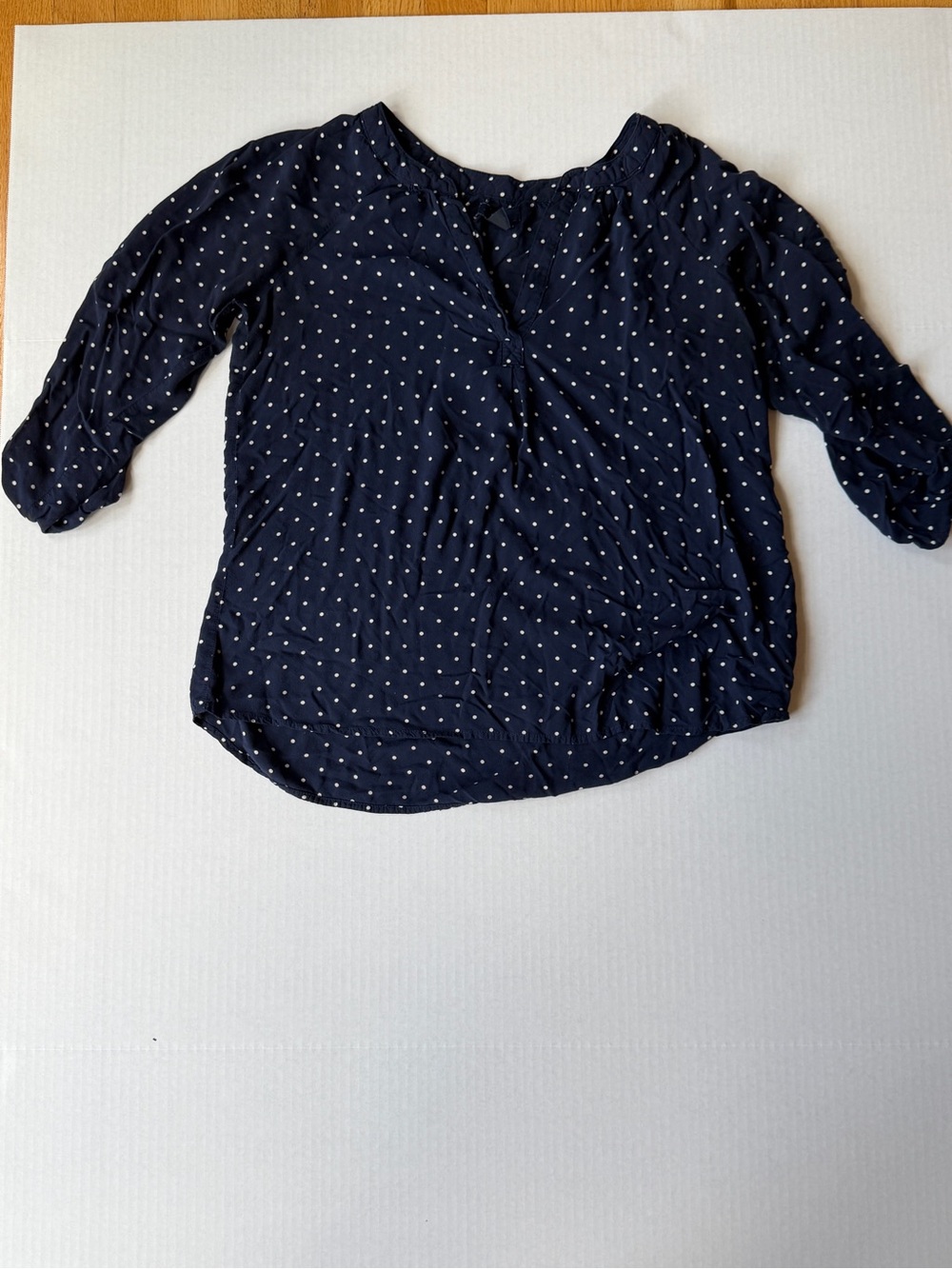 GAP Navy Polka Dot Peasant Blouse